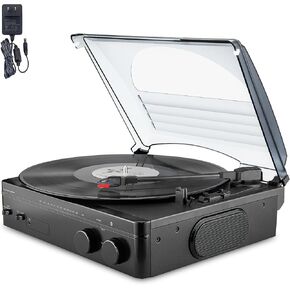 LUXSWAY Vinyl Turntable Record Player with Built-in Speakers and Bluetooth,3-Speed Belt-Driven Record Player Support FM Radio RCA Output Headphone Jack LP Turntable for Home Decoration and Gifts