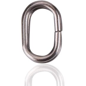 Stainless Steel Oval Split Rings 200Pcs Heavy Duty Open Jump Rings Silver Fishing Split Ring Swivel Snap Carp Fishing Lure Tackle Connector Keyrings Keychains Keys Holder(5 * 8Mm) Oval Split Rings S