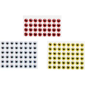 PATIKIL Fishing Lure 3D Eyes 12mm, 300Pcs Waterproof Artificial Fish Eye Fly Tying Lures Crafts Tackle Accessory for Fishing Baits DIY, 3 Colors