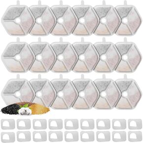 9 عبوات من المرشحات والإسفنجات البديلة لنافورة مياه القطط اللاسلكية سعة 152 أونصة/4.5 لتر، ومرشحات نافورة المياه للقطط من ZEKIRY، ومرشحات نافورة الحيوانات الأليفة بنظام ترشيح مكون من 5 طبقات (9 مرشحات، و9 إسفنجات) in Kuwait