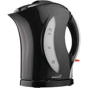 Brentwood Appliances KT-1618 1.7-Liter Cordless Plastic Tea Kettle, 1, Black