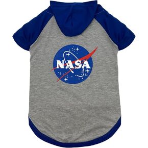 PET NASA Hoodie T-Shirt for Dogs & Cats. NASA Logo Dog Hoody Tee Shirt, Small, Outer Space Hoodie T-Shirt for Pets Cool Sporty Dog Shirt