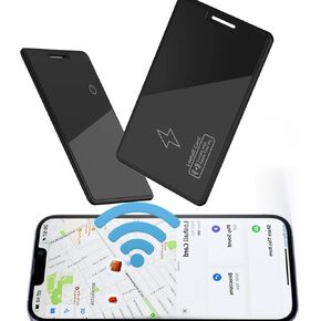 Wallet Tracker Card, Bluetooth Rechargeable Wallet Finder Works with Apple Find My App (iOS Only),Item Locator for Wallet,Wireless Charging, Water Resistant (2 PCS)