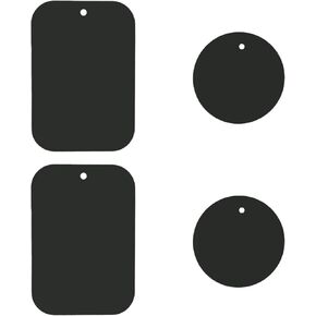 DSTELIN Universal Metal Plate 4 Pack for Magnetic Phone Car Mount Holder Cradle, Compatible with All Magnetic Mounts- 2 Rectangle and 2 Round, Black