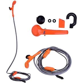 Portable Outdoor Camping Shower, 12V 3A 35W Plastic Car Plug Outdoor Portable Vehicle Mounted Shower Kit for Camping Travel Boating Fishing Pet Cleaning Outdoor Shower Kit