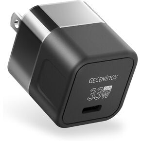 GECENinov USB C Charger 33W, GaN PPS Compact Rapid Charger Block, USB C Wall Plug for Galaxy S23 Ultra, i-Phone 15 / Pro/Por Max, MacBook Air, i-Pad Mini, etc. (Cable not Included) - Black