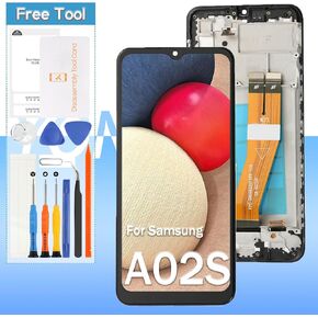 (163MM for US Version) Screen Replacement for Samsung Galaxy A02s 6.5'' SM-A025A SM-A025U SM-A025V SM-A025G LCD Display Touch Digitizer Assembly with Frame(Not for A025F A025M)