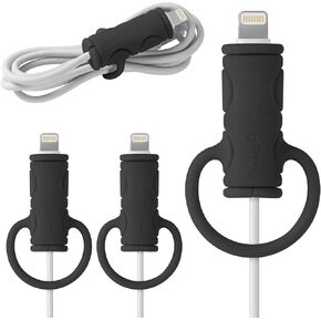 【Bone】 Cable Protector, Premium Silicone Superior Durability Cute Animal Bite, Cable Management Cord Cable Wire Organizer, Cable Tie for Apple iPhone Cable, USB Micro USB-C Charging Cable…