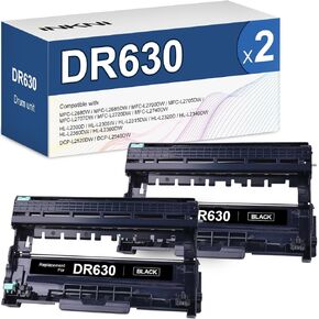 InkNI Compatible TN630 TN660 Drum Unit Replacement for Brother DR630 DR-630 for DCP-L2540DW MFC-L2740DW MFC-L2700DW HL-L2360DW HL-L2340DW HL-L2380DW HL-L2300D Printer(Black,2-Pack)