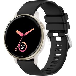 20MM Soft Silicone Band Compatible with Garmin Vivoactive 5/Vivoactive 3/3 Music/Venu/Venu Sq/Venu Sq 2/Venu 2 Plus (Apricot)