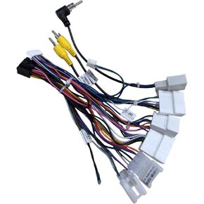 سيارة ستيريو راديو الأسلاك تسخير لتويوتا كامري كورولا RAV4 برادو فورتشنر هايلاندر تندرا ياريس، محول كابل الطاقة 16PIN مع JBL مكبر للصوت كاميرا احتياطية التحكم في عجلة القيادة CANBUS in Kuwait