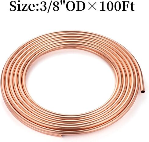 BELLA BAYS Copper Tubing 5/16" OD x 0.257" ID x 25Ft, 99.9% C12200 ASTM B280 Refrigeration ACR Tubing Seamless Soft Coil Round T2 Pure Copper Tube for HVAC System, Refrigerators, Industry, DIY in Saudi Arabia