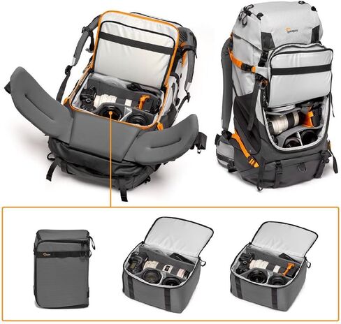 Lowepro PhotoSport PRO BP 70L, Backpack for Reflex and Mirrorless Cameras, Front and Rear Access, Removable Camera Insert, Accessory Straps, Size: S/M, Colour Dark/Light Gray in Saudi Arabia