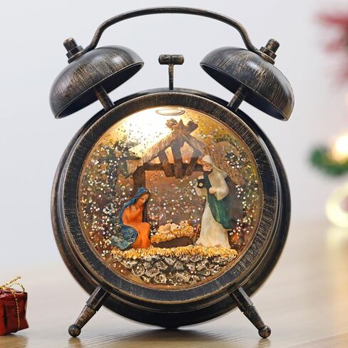 فانوس عيد الميلاد المضاء على شكل كرة ثلجية، ساعة منبه سنو غلوب 6 ساعات، فانوس عيد الميلاد الموسيقي، يعمل USB/البطارية، زينة عيد الميلاد في الأماكن المغلقة (كسارة البندق) in Kuwait