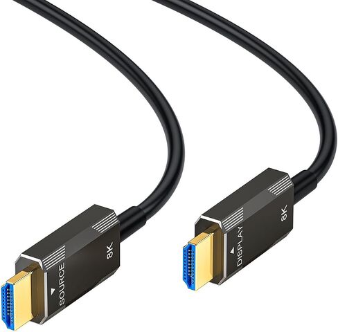 كابل HDMI 2.1 من الألياف البصرية النشطة 8K 4K بطول 30 قدمًا، يدعم 8K@60 هرتز 4K@120 هرتز عالي السرعة 48 جيجابت في الثانية سلك HDMI بصري طويل من الألياف مع HDR/eARC/HDCP ديناميكي، لصندوق تلفزيون شاشة سطح المكتب PS5 PS4 in Saudi Arabia