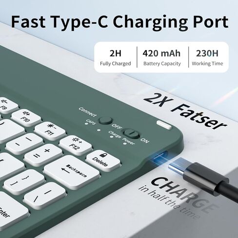 حافظة لجهاز iPad الجيل العاشر مع لوحة مفاتيح (10.9 بوصة، 2022) - لوحة مفاتيح قابلة للطي مغناطيسية قابلة للفصل بإضاءة خلفية بـ 7 ألوان، غطاء قلاب مع حامل أقلام لجهاز iPad الجيل العاشر، أرجواني فاتح in Kuwait