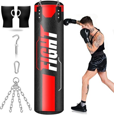 Hanging Punching Bag for Adults, 4FT Oxford Boxing Heavy Bag, Heavy Boxing Bag Set with Hand Wraps Chains, Kick Punching Bags for MMA Karate Kickboxing Boxing Muay Thai Training(Unfilled) in Saudi Arabia