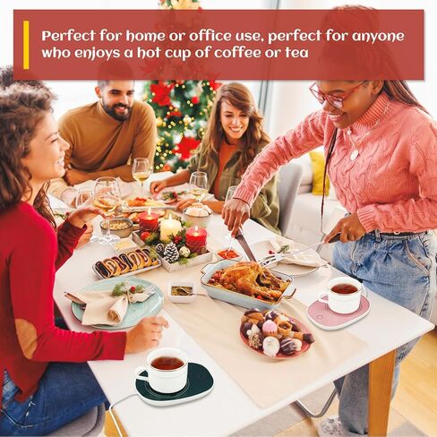 5 عبوات من أكواب القهوة الدافئة للمكتب مع إيقاف تلقائي، سخان كهربائي لتدفئة الحليب والشاي والقهوة الساخنة لجميع الأكواب والأكواب، لوحة تسخين لشمع الشمع، هدايا لعيد الميلاد والكريسماس in Kuwait