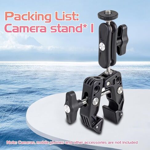 O'woda Super Clamp دراجة المشبك قابل للتعديل كاميرا الحركة الكرة جبل متوافق مع Insta360X4/ X3/ ONE X2/ GoPro Hero 12/11/ 10/9/ 8/7/ 6/ DJI Pocket/ملحقات كاميرا الحركة in Kuwait