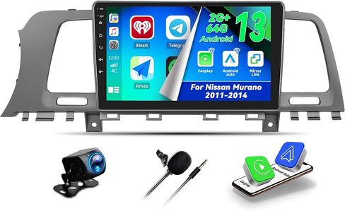 ستيريو سيارة CAMECHO 2+64G Android 13 لسيارة Nissan Murano 2011-2014، 9 بوصات تعمل باللمس ونظام تحديد المواقع GPS مع CarPlay وAndroid Auto Bluetooth WiFi RDS SWC Mirror Link in Saudi Arabia