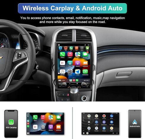 راديو ستيريو للسيارة 5G-WiFi 8-Core (4GB+64GB) لسيارة Chevy Malibu 2013 2014 2015، شاشة لمس 12.1 بوصة مع Carplay Android Auto، 5.0 بلوتوث FM/AM/RDS DSP GPS SWC A/C in Kuwait