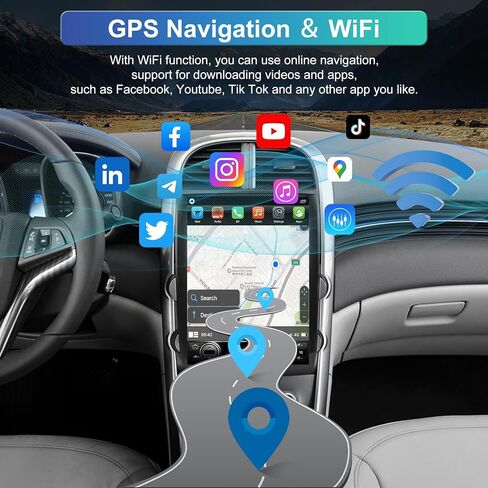 راديو ستيريو للسيارة 5G-WiFi 8-Core (4GB+64GB) لسيارة Chevy Malibu 2013 2014 2015، شاشة لمس 12.1 بوصة مع Carplay Android Auto، 5.0 بلوتوث FM/AM/RDS DSP GPS SWC A/C in Kuwait