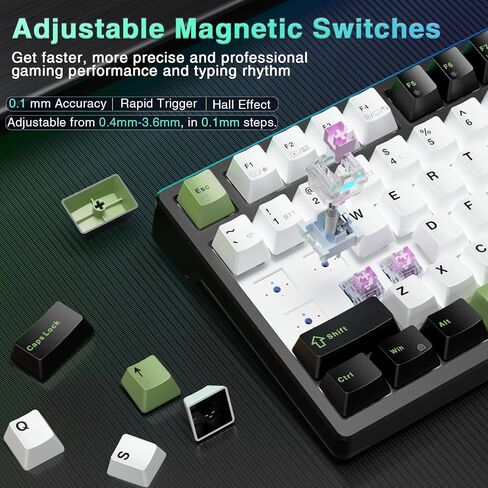 x Aula F98X Wireless Mechanical Gaming Keyboard,Magnetic Switch Rapid Trigger Hall Effect Keyboard Tri-Mode BT5.0/2.4GHz/USB-C Wired, Gasket Hot Swappable RGB Backlit Gaming Keyboard for PC in Saudi Arabia