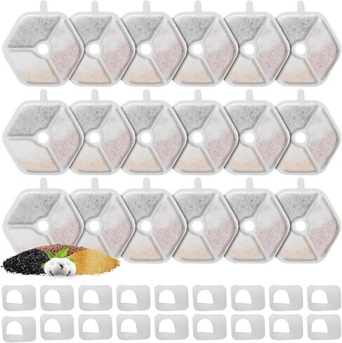 9 عبوات من المرشحات والإسفنجات البديلة لنافورة مياه القطط اللاسلكية سعة 152 أونصة/4.5 لتر، ومرشحات نافورة المياه للقطط من ZEKIRY، ومرشحات نافورة الحيوانات الأليفة بنظام ترشيح مكون من 5 طبقات (9 مرشحات، و9 إسفنجات) in Kuwait