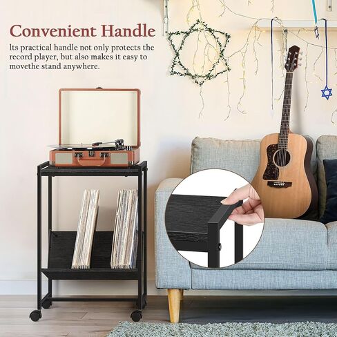 طاولة حامل لمشغل التسجيل مع مساحة تخزين الألبوم، حامل القرص الدوار للفينيل، رف السجلات، طاولة جانبية صغيرة لمعظم الأقراص الدوارة (أبيض) in Kuwait