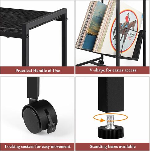 طاولة حامل لمشغل التسجيل مع مساحة تخزين الألبوم، حامل القرص الدوار للفينيل، رف السجلات، طاولة جانبية صغيرة لمعظم الأقراص الدوارة (أبيض) in Kuwait