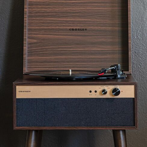 كروسلي CR6236AFT-WA جاسبر 3 سرعات بلوتوث داخل/خارج مشغل تسجيلات الفينيل مع مكبرات صوت مدمجة وأرجل قابلة للفصل، جوزي in Kuwait