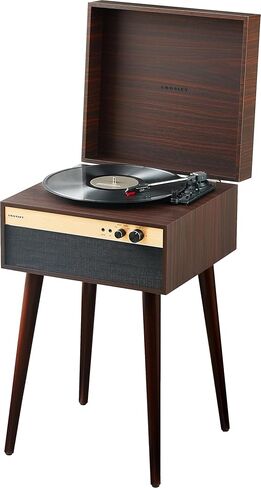 كروسلي CR6236AFT-WA جاسبر 3 سرعات بلوتوث داخل/خارج مشغل تسجيلات الفينيل مع مكبرات صوت مدمجة وأرجل قابلة للفصل، جوزي in Kuwait