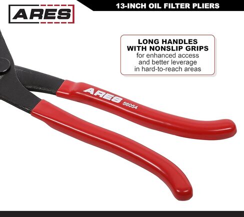 ARES 56054-13-Inch Oil Filter Pliers – 2-1/4-Inch to 4-3/4-Inch Jaw Opening - Adjustable Oil Filter Wrench Features Long Handles with Nonslip Grips and Multiposition Swivel Jaw Design in Kuwait