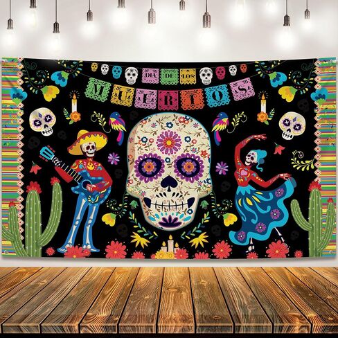 KatchOn, Spooky Happy Halloween Banner - XtraLarge, 72x44 Inch | Pumpkin Halloween Backdrop for Parties, Halloween Party Decorations | Blue Halloween Photo Backdrop, Skull Halloween Decorations Indoor in Saudi Arabia