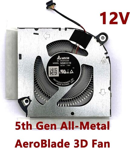 BestParts الجيل الخامس من مروحة تبريد AeroBlade 3D CPU المعدنية بالكامل من أجل Acer Nitro 5 AN517-42، AN517-55، PN: NS8CC19، F12 Side Fan (يمكن لمروحة AeroBlade استبدال مروحة الشفرة البلاستيكية) in Saudi Arabia