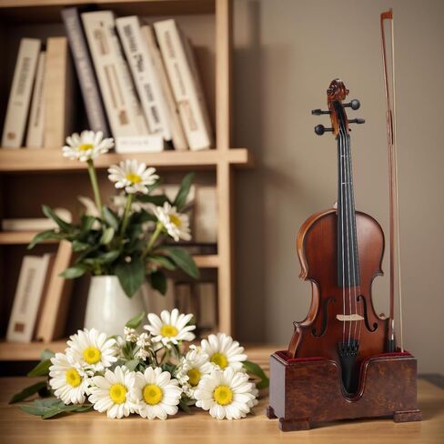 Violin and Bow Holder ( Stand), Wooden Violin Holder Floor Display for Violin, Velvet Protection, Stable and Classy Aesthetic in Kuwait