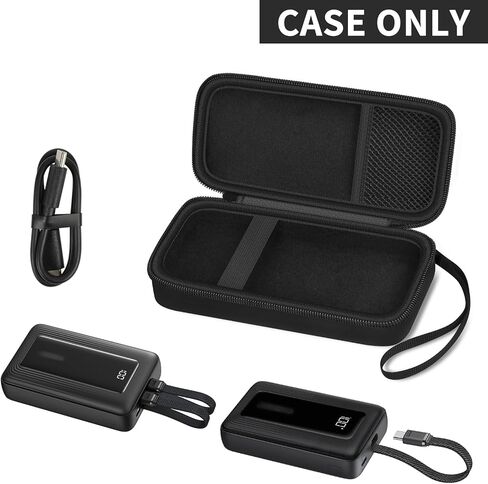 Boobowl Hard Travel Case Compatible with Anker Zolo Power Bank, 10,000mAh 20,000mAh 30W Portable Charger, Storage Bag for Anker Battery Pack with Accessories Mesh Pocket (Box Only)-Black in Saudi Arabia