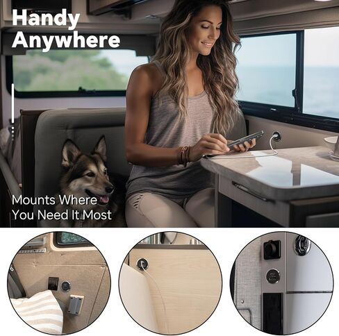 RV USB Outlet All-aluminum QC 3.0 USB-A & USB-C PD Dual High-speed Charging Socket, Recessed Mount 12V USB Type-A Type-C Charger Station for Camper Van Trailer RV Boat Truck (Small Version*2) in Kuwait