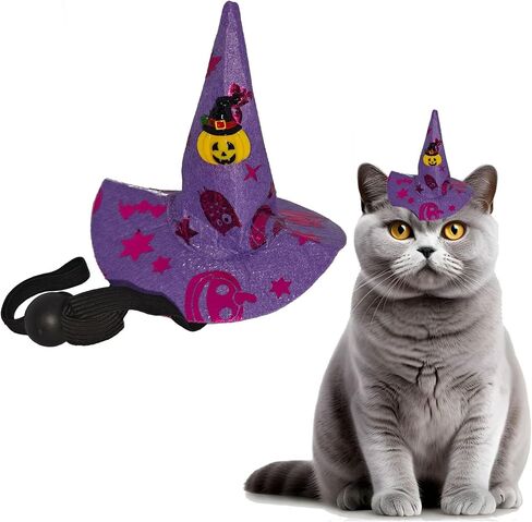 Halloween Costumes for Cats Puppies, Cats Puppies Witch Hats for Halloween Party Decoration PC301-2 in Saudi Arabia