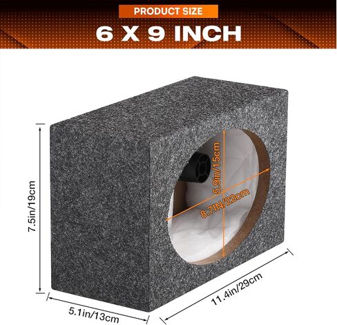 5" Ported Subwoofer Box, Ported Speaker Box for Better Heat Management, Speaker Enclosure Unloaded Box for DIY Car or Truck Audio Custom w/Sound-Absorbing Cotton & Premium Carpeted Finish in Saudi Arabia