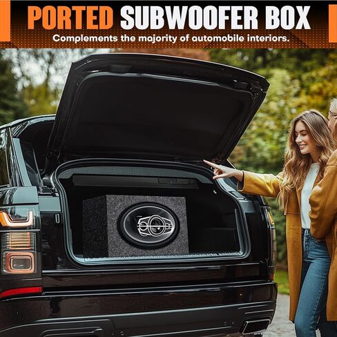 5" Ported Subwoofer Box, Ported Speaker Box for Better Heat Management, Speaker Enclosure Unloaded Box for DIY Car or Truck Audio Custom w/Sound-Absorbing Cotton & Premium Carpeted Finish in Saudi Arabia