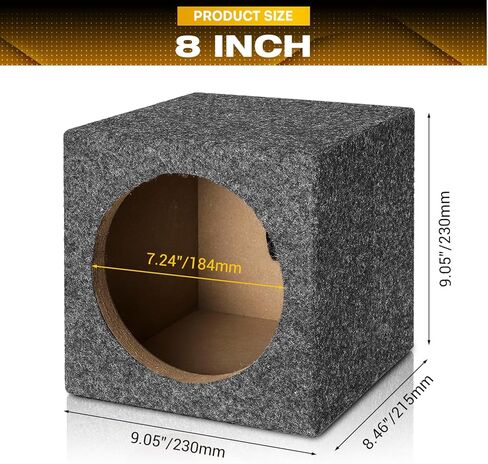 5" Ported Subwoofer Box, Ported Speaker Box for Better Heat Management, Speaker Enclosure Unloaded Box for DIY Car or Truck Audio Custom w/Sound-Absorbing Cotton & Premium Carpeted Finish in Kuwait