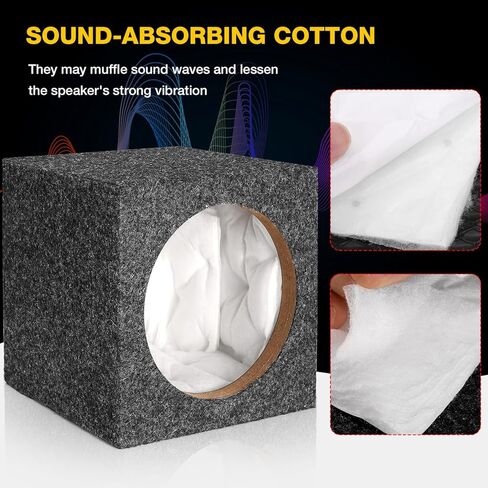 5" Ported Subwoofer Box, Ported Speaker Box for Better Heat Management, Speaker Enclosure Unloaded Box for DIY Car or Truck Audio Custom w/Sound-Absorbing Cotton & Premium Carpeted Finish in Kuwait