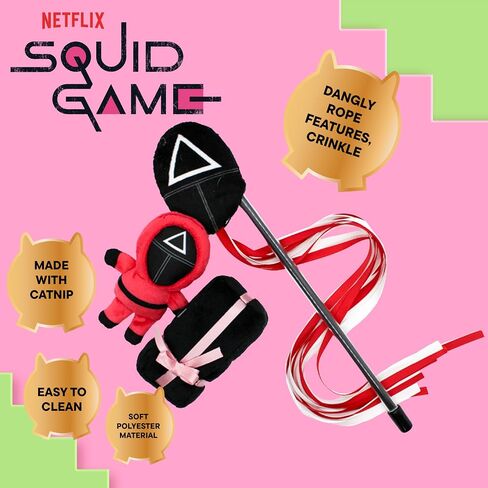 Squid Game Official Merchandise | Toys for Cats | Teaser Wand, Plush Toy Soldier & Toy Box in Saudi Arabia