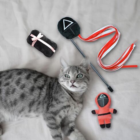 Squid Game Official Merchandise | Toys for Cats | Teaser Wand, Plush Toy Soldier & Toy Box in Saudi Arabia