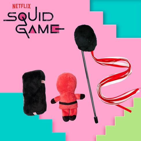 Squid Game Official Merchandise | Toys for Cats | Teaser Wand, Plush Toy Soldier & Toy Box in Saudi Arabia