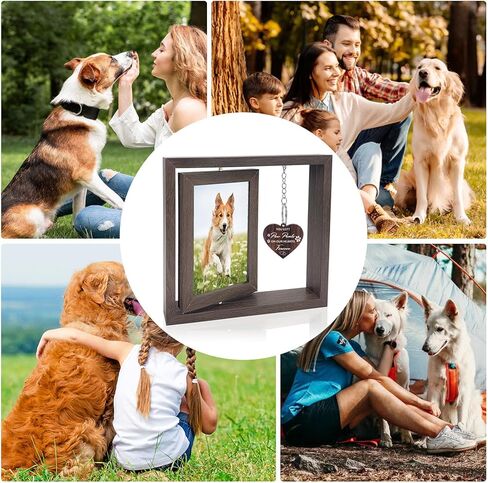 إطار تذكاري مخصص للحيوانات الأليفة من KOLODOGO، إطار صورة خشبي دوار مقاس 4 × 6، هدية تعاطف لفقدان الكلاب والقطط، ذكرى فجيعة الحيوانات الأليفة لمحبي الكلاب in Saudi Arabia