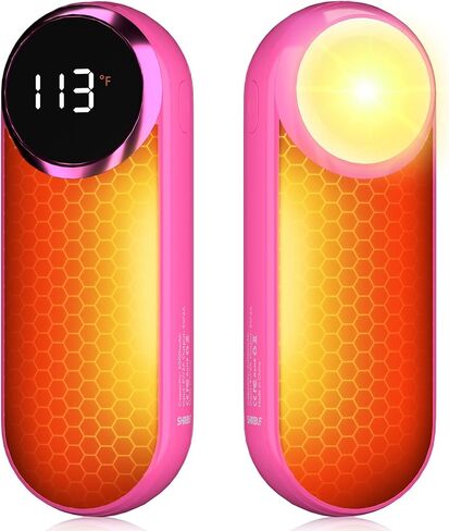 Hand Warmers Rechargeable,12000mAh Electric Hand Warmers with Light, 2 Pack Pocket Hot Hands Reusable Up to 20 Hours, Double Sided Heat Portable Heater for Hunting, Camping Gear, Stocking Stuffers in Saudi Arabia