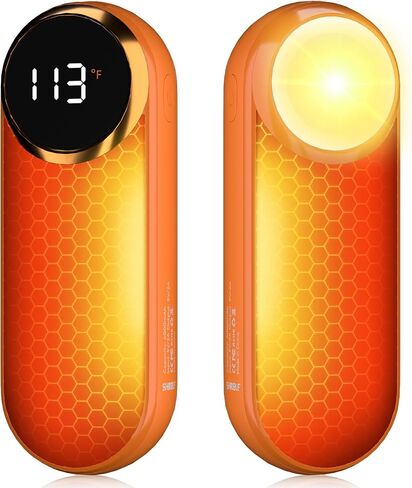Hand Warmers Rechargeable,12000mAh Electric Hand Warmers with Light, 2 Pack Pocket Hot Hands Reusable Up to 20 Hours, Double Sided Heat Portable Heater for Hunting, Camping Gear, Stocking Stuffers in Saudi Arabia