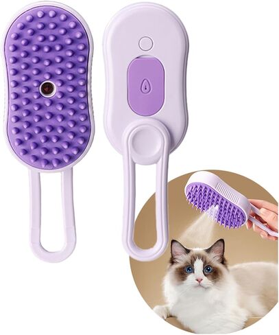 أداة تنظيف ذاتي 3 في 1: فرشاة تدليك بالبخار لإزالة شعر الحيوانات الأليفة، مناسبة للقطط والكلاب in Kuwait